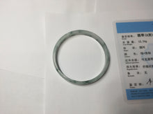 Load image into Gallery viewer, 51mm Certified Type A 100% Natural icy watery light green with green floating flowers thin Jadeite Jade bangle PJ57-1885
