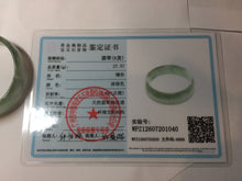 Load image into Gallery viewer, 51mm Certified type A 100% Natural green white half mountain half water (半山半水) thin Jadeite Jade bangle PB272-1040
