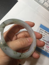 Load image into Gallery viewer, 57.5mm Certified Type A 100% Natural icy watery white purple black brown seaweeds and golden sand Jadeite Jade bangle H159-7064
