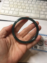 Load image into Gallery viewer, 59.8mm Certified Type A 100% Natural light green/blue/gray Guatemala slim round cut Jadeite bangle BP208-1019
