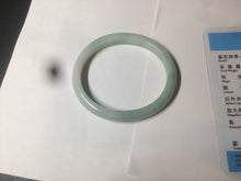 Load image into Gallery viewer, 49mm certified 100% natural Type A light green/white oval jadeite jade bangle BG27-5447
