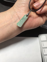 Load image into Gallery viewer, 100% Natural type A icy watery sunny green jadeite Jade bamboo/blessing melon pendant BM56
