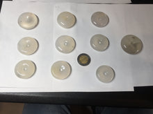 Load image into Gallery viewer, 27-32mm 100% natural icy clear light yellow/white/clear agate safety guardian donut pendant CB79
