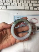 Load image into Gallery viewer, 53.7mm Certified 100% natural Type A Green &amp; Light Purple jadeite jade bangle PH243-0178

