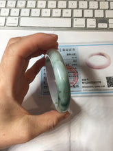 Load image into Gallery viewer, 53.7mm Certified 100% natural Type A Green &amp; Light Purple jadeite jade bangle PH243-0178
