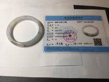 Load image into Gallery viewer, 57.5mm Certified Type A 100% Natural icy watery white purple black brown seaweeds and golden sand Jadeite Jade bangle H160-7068
