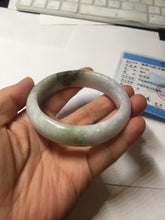 Load image into Gallery viewer, 55mm certified 100% natural Type A sunny green light purple jadeite bangle PA186-4759

