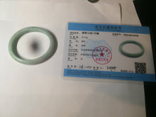 Load image into Gallery viewer, 49mm certified 100% natural Type A light green/white oval jadeite jade bangle BG28-5445
