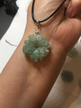 Load image into Gallery viewer, Type A 100% Natural light green/white/purple jadeite Jade flower Pendant PB47
