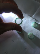 Load image into Gallery viewer, Size 2 1/4 (13.6mm) 100% natural type A icy watery green/blue/gray Guatemala jadeite jade band ring group AA105
