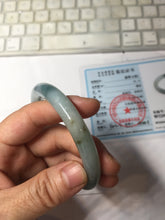 Load image into Gallery viewer, 55.5mm Certified Type A 100% Natural Dark Green Blue Gray Black Moonlit Ink (水墨月色) Round Cut Jadeite Jade Bangle AZ141-0759
