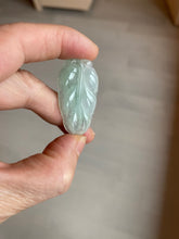 Load image into Gallery viewer, Certified type A 100% Natural icy watery green Jadeite Jade leaf pendant BH59-5-2611
