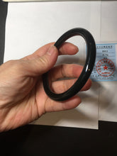 Load image into Gallery viewer, 62.8mm certified 100% Natural dark green/black meteorite round cut nephrite bangle HN133-0589
