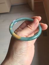 Load image into Gallery viewer, 53.5mm Certified Type A 100% Natural dark green/blue/yellow Guatemala slim Jadeite bangle PF13-5872
