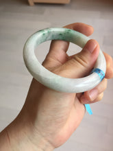 Load image into Gallery viewer, 56mm certified 100% natural icy watery light white/sunny green jadeite jade bangle BN72-3878

