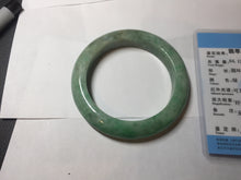 Load image into Gallery viewer, 54.8mm Certified Type A 100% Natural sunny green gray Jadeite Jade bangle PA120-9887
