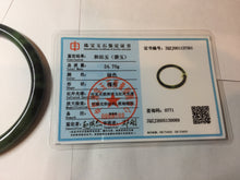 Load image into Gallery viewer, 62mm Certified 100% Natural Fresh Young Green/Dark Green/Black Green Ink Painting (绿水墨) Round Cut Nephrite (Wulanhai 乌兰海碧玉) Bangle HF133-7301
