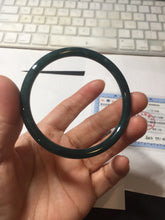 Load image into Gallery viewer, 58.8mm Certified Type A 100% Natural light green/blue/gray Guatemala slim round cut Jadeite bangle BP210-1021
