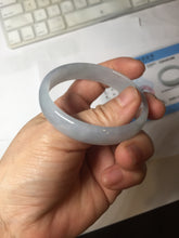 Load image into Gallery viewer, 51mm Certified Type A 100% Natural Icy Watery Misty Gray Violet White thin Jadeite Jade Bangle PJ58-1888

