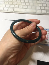 Load image into Gallery viewer, 58.8mm Certified Type A 100% Natural light green/blue/gray Guatemala slim round cut Jadeite bangle BP210-1021
