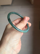 Load image into Gallery viewer, 58.3mm Certified Type A 100% Natural dark green/blue/gray Guatemala slim round cut Jadeite bangle PF12-5875
