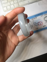 Load image into Gallery viewer, 51mm Certified Type A 100% Natural Icy Watery Misty Gray Violet White thin Jadeite Jade Bangle PJ58-1888
