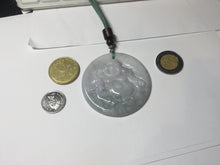 Load image into Gallery viewer, 100% Natural type A white light purple happy buddha jadeite Jade pendant AA27
