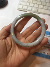 Load image into Gallery viewer, 60.1mm certified Type A 100% Natural dark green gray light purple with brown flying dandelions slim round cut Jadeite Jade bangle PH212-3249
