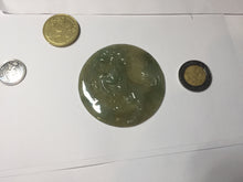 Load image into Gallery viewer, 100% Natural type A green jadeite Jade horse pendant worry stone AA28
