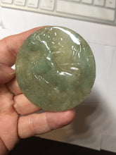Load image into Gallery viewer, 100% Natural type A green jadeite Jade horse pendant worry stone AA28
