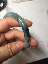 Load image into Gallery viewer, 55.6mm Certified Type A 100% Natural Dark Green Blue Gray Black Moonlit Ink (水墨月色) Round Cut Jadeite Jade Bangle AZ142-0750

