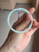 Load image into Gallery viewer, 52mm certified Type A 100% Natural sunny green white(白底青) thin style Jadeite jade bangle AZ160-1594
