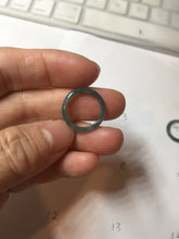 Load image into Gallery viewer, Size 1 3/4 (13.1mm) 100% natural type A icy watery green/blue/gray Guatemala jadeite jade band ring group AA107
