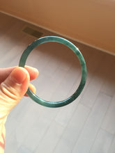 Load image into Gallery viewer, 60mm Certified Type A 100% Natural dark green/blue/gray with Guatemala slim round cut Jadeite bangle PH6-2326
