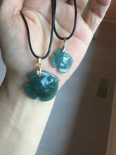 Load image into Gallery viewer, 100% Natural type A dark green/blue/black/gray Guatemala jadeite jade 3D tropical fish Pendant group PD94
