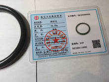 Load image into Gallery viewer, 62.8mm certified 100% Natural dark green/black meteorite round cut nephrite bangle HN131-0595
