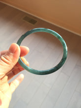 Load image into Gallery viewer, 60mm Certified Type A 100% Natural dark green/blue/gray with Guatemala slim round cut Jadeite bangle PH6-2326
