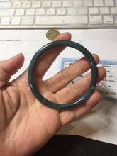Load image into Gallery viewer, 59mm Certified Type A 100% Natural light green/blue/gray Guatemala slim round cut Jadeite bangle BP211-1014
