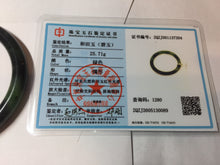 Load image into Gallery viewer, 54.4mm Certified 100% Natural Fresh Young Green/Dark Green/Black Green Ink Painting (绿水墨) Round Cut Nephrite (Wulanhai 乌兰海碧玉) Bangle HF134-7304
