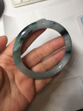 Load image into Gallery viewer, 55.6mm Certified Type A 100% Natural Dark Green Blue Gray Black Moonlit Ink (水墨月色) Round Cut Jadeite Jade Bangle AZ142-0750
