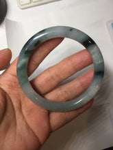 Load image into Gallery viewer, 55.6mm Certified Type A 100% Natural Dark Green Blue Gray Black Moonlit Ink (水墨月色) Round Cut Jadeite Jade Bangle AZ142-0750
