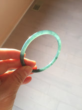 Load image into Gallery viewer, 60mm Certified Type A 100% Natural dark green/blue/gray with Guatemala slim round cut Jadeite bangle PH6-2326
