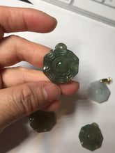 Load image into Gallery viewer, 100% natural type A light green dark green jadeite jade 3D the eight trigrams(Bagua,八卦) pendant group AX151
