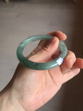 Load image into Gallery viewer, 53mm Certified Type A 100% Natural oily dark green(老油青)/gray Jadeite bangle PF1-(2775)
