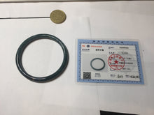 Load image into Gallery viewer, 58.8mm Certified Type A 100% Natural light green/blue/gray Guatemala slim round cut Jadeite bangle BP212-1033
