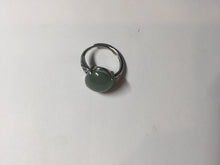 Load image into Gallery viewer, 100% natural type A dark green gray four-prong jadeite jade ring PC6
