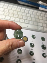 Load image into Gallery viewer, 9.5-17mm Type A 100% Natural icy watery oily dark green gray black(油青)  Jadeite Jade Safety Guardian Button donuts Pendant group AU80 add on item
