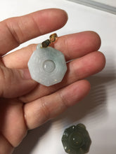 Load image into Gallery viewer, 100% natural type A light green dark green jadeite jade 3D the eight trigrams(Bagua,八卦) pendant group AX151
