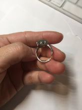 Load image into Gallery viewer, 100% natural type A dark green gray four-prong jadeite jade ring PC6
