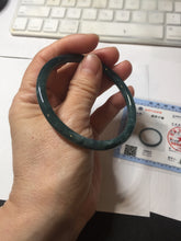 Load image into Gallery viewer, 58.8mm Certified Type A 100% Natural light green/blue/gray Guatemala slim round cut Jadeite bangle BP212-1033
